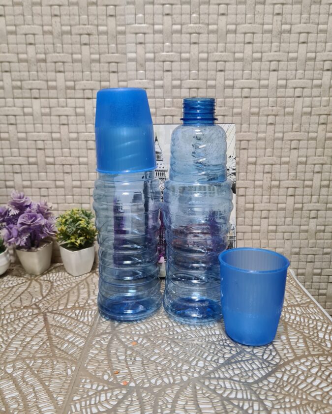 2-in-1 Bottle & Cup Fridge Bottles Blue - Set of 2