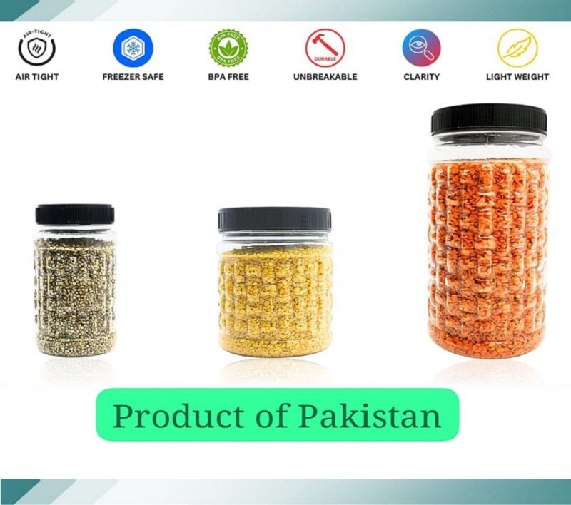 Set of 18 PLASTIC KITCHEN JARS / STORAGE CONTAINERS (1 Kg, 500 Gms & 250 Gms) - Image 2