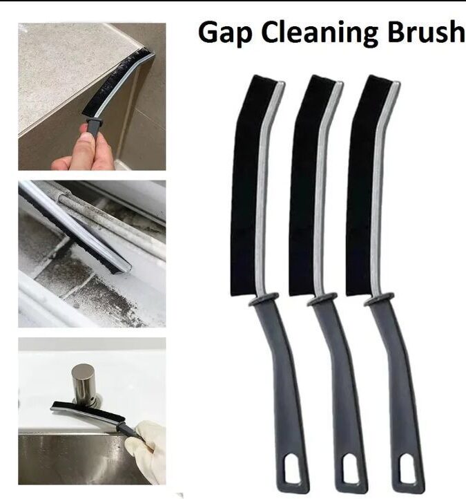 3-Piece Gap Cleaning Brush Set - Multi-Purpose Crevice Cleaning Tools for Kitchen, Bathroom, Home - Durable & Long-Reach Scrub Brushes