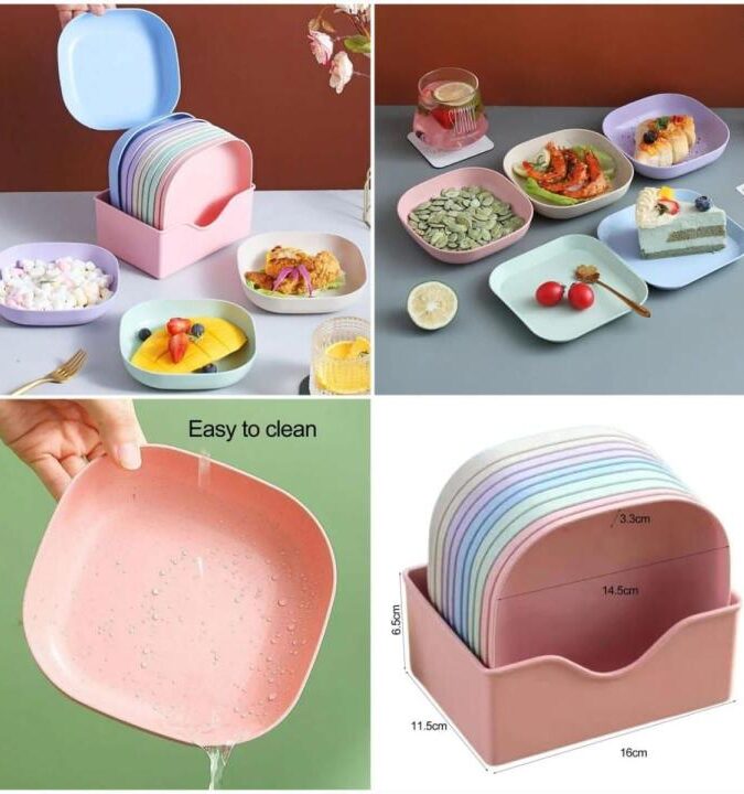 10-Piece Multi-Function Eco-Friendly Unbreakable Dinner Plate Set – The Perfect Addition to Your Modern Kitchen!