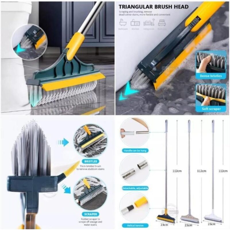 2-in-1 Floor Wiper and Brush for Home Cleaning