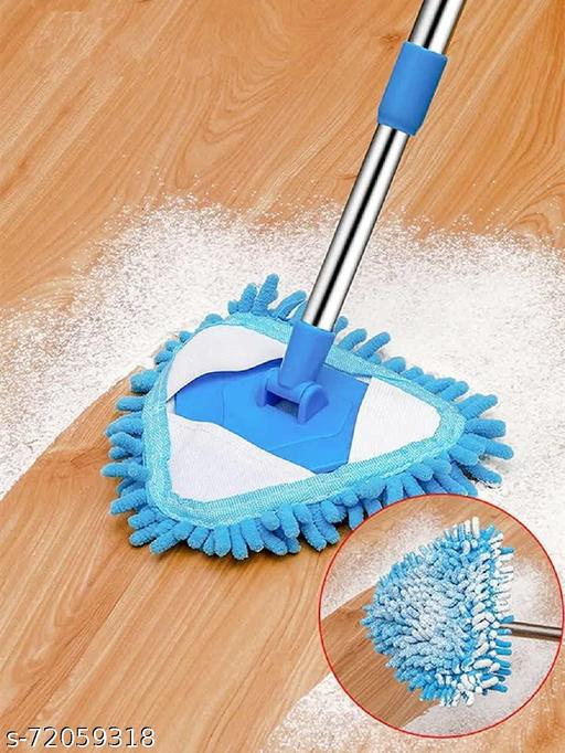 Triangular Dusting Mop with 180° Rotating Head – Extendable, Wet & Dry Mop for All Floor Types